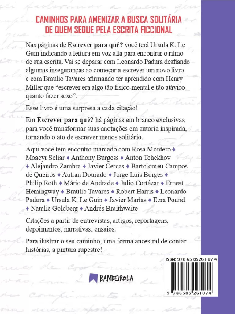 Escrever para que organização sandra abrano verso